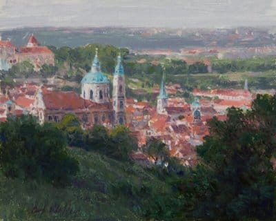 View of Little Quarter Church of St. Nicholas Prague by Curt Walters