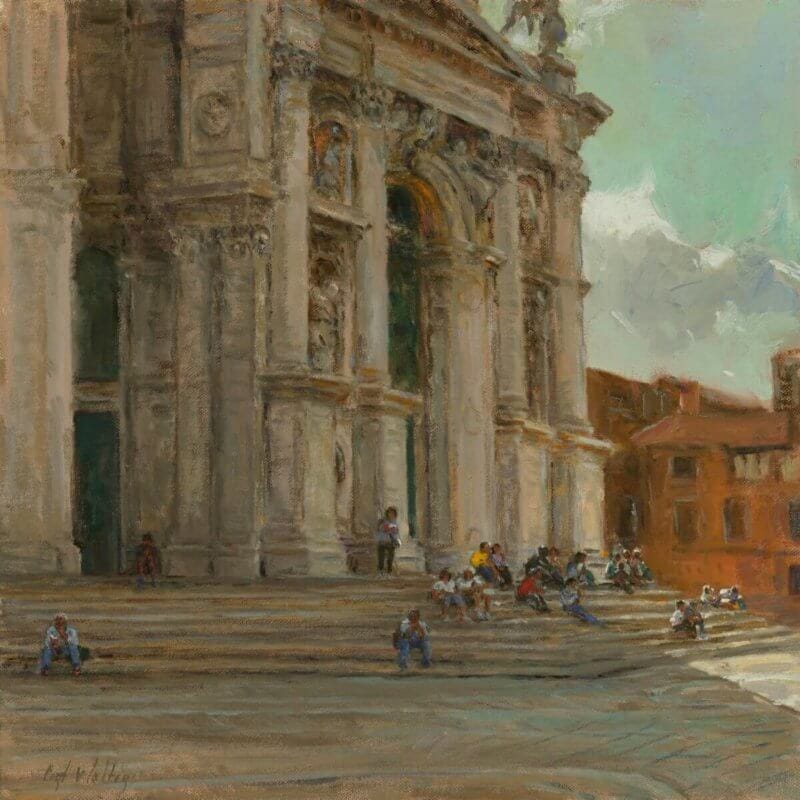 STEPS OF LA SALUTE 14X14 by Curt Walters