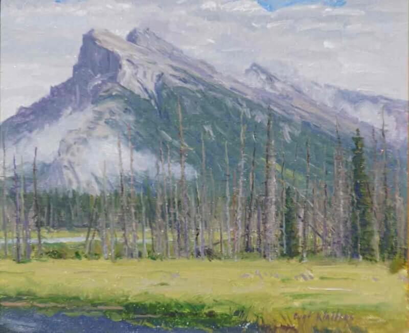 Mt Rundle from Vermillion Lakes 10x12 by Curt Walters