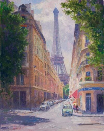 Rue de Monttessuey, Paris. oil 30x24 Painting by Curt Walters