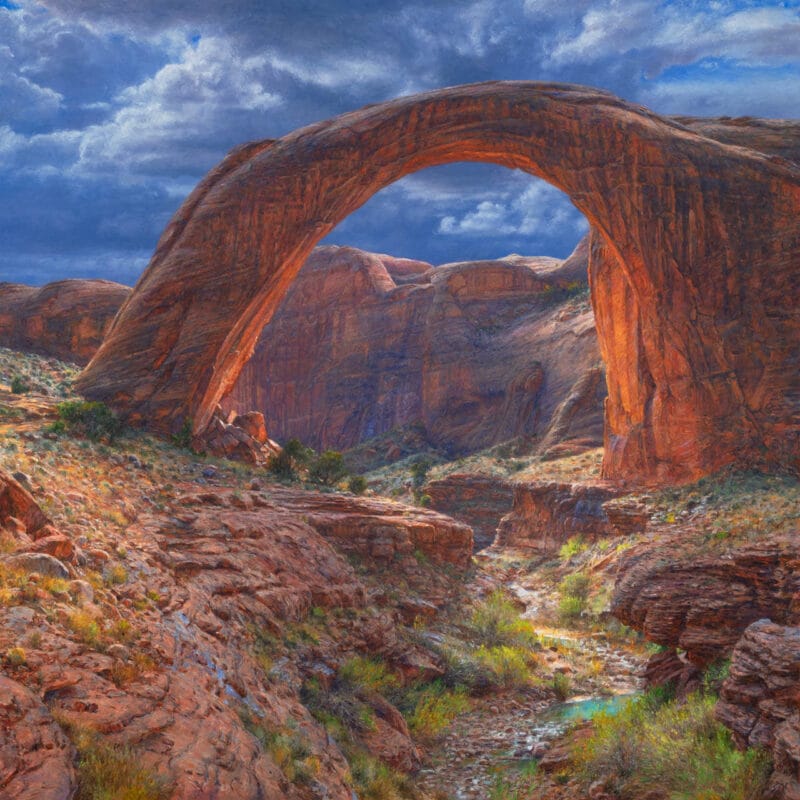 My Youthful Notion Summoned, Rainbow Bridge, 40” x 40”, oil on canvas, $64,000.00 by Curt Walters