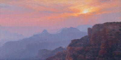 A Promethean Veil oil on canvas board 10x20